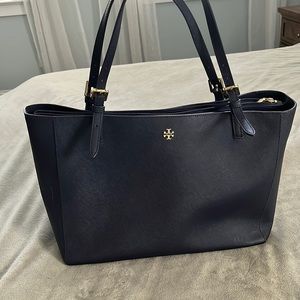 Like new navy blue large Tory Burch tote